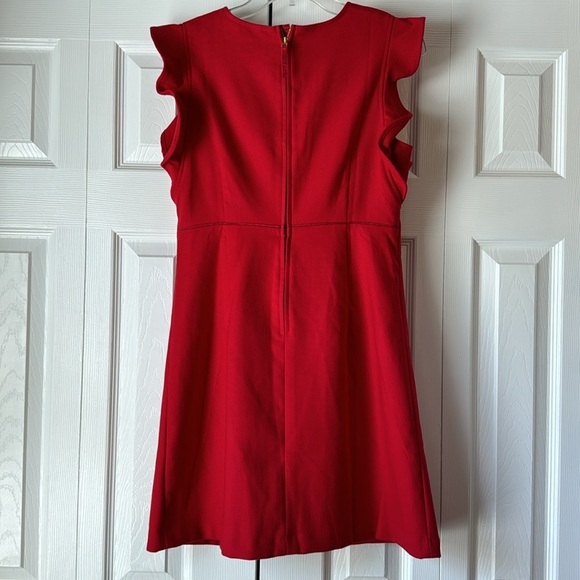 Vineyard Vines red ruffle flutter sleeve a-line sheath dress sz 8 - Picture 8 of 15